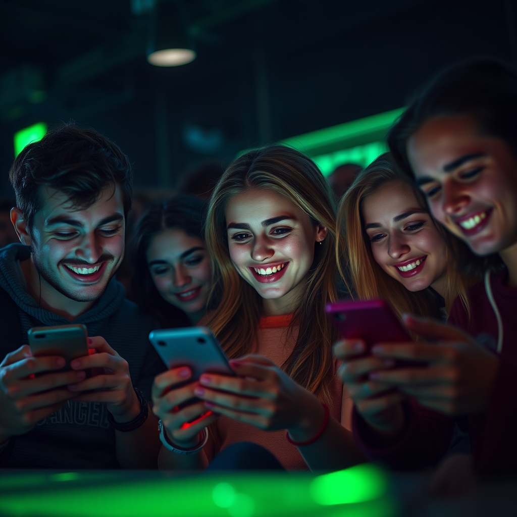 People enjoying mobile games, representing the DiwaTop community